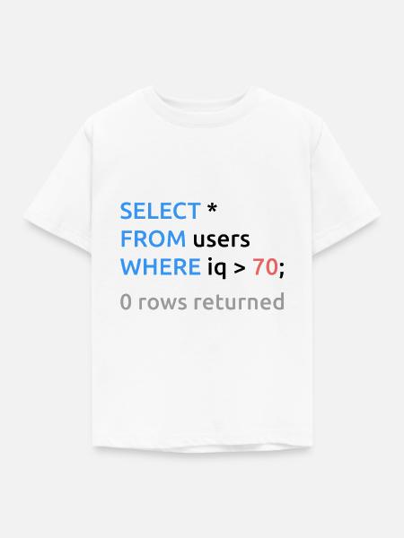 Programmierer Admin Lustiger SQL Code - Kinder T-Shirt - Weiß