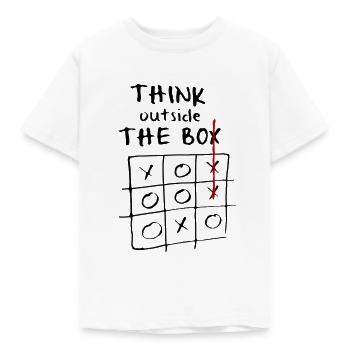 Think Outside The Box Tic Tac Toe | Unisex T-shirt - Kids' T-Shirt - white - Front - AI Model Kid Male (0cm)
