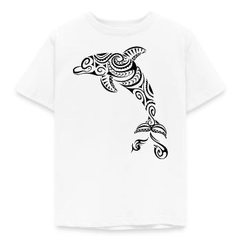 Delfin Maori Tribal Tattoo Aotearoa - Kinder T-Shirt - Weiß - Vorne - AI Model Kid Male (0cm)