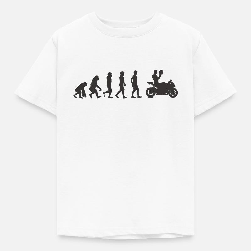 Motorrad Evolution Geburtstag Geschenk Weihnachten - Kinder T-Shirt - Weiß