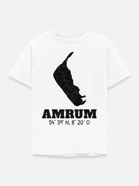 Amrum Nordsee Koordinaten - Kinder T-Shirt - Weiß