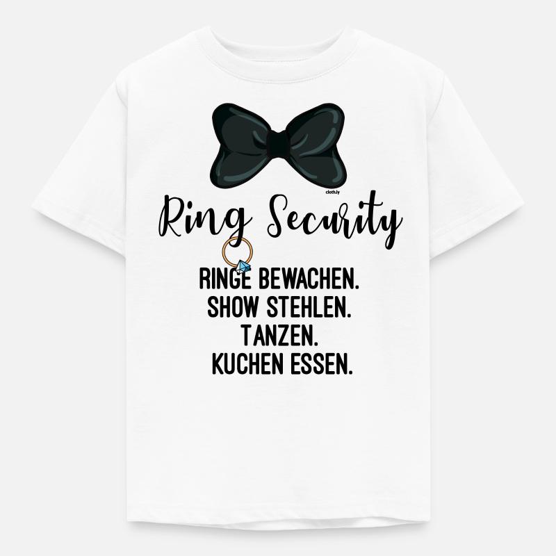 Ringträger Ring Security Hochzeit JGA - Kinder T-Shirt - Weiß