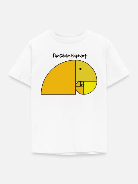 Fibonacci Elephant - Goldener Schnitt Elefant - Kinder T-Shirt - Weiß