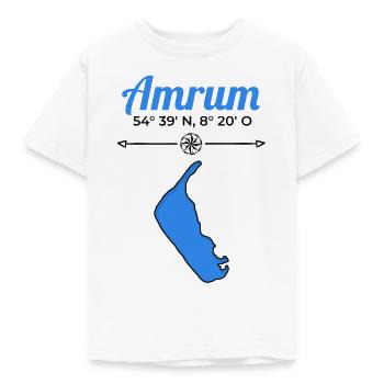 Îles de la Frise orientale - coordonnées Amrum - T-shirt Enfant - blanc - Devant - AI Model Kid Male (0cm)