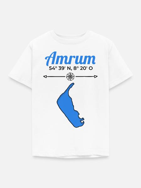 Ostfriesische Inseln - Amrum Koordinaten - Kinder T-Shirt - Weiß