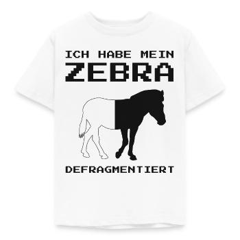 Zebra Defragmentiert - Programmierer Entwickler - Kinder T-Shirt - Weiß - Vorne - AI Model Kid Male (0cm)