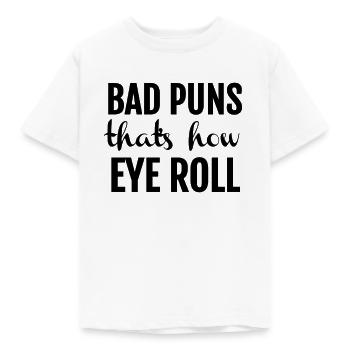 Bad Puns So rollt das Auge - Kinder T-Shirt - Weiß - Vorne - AI Model Kid Male (0cm)