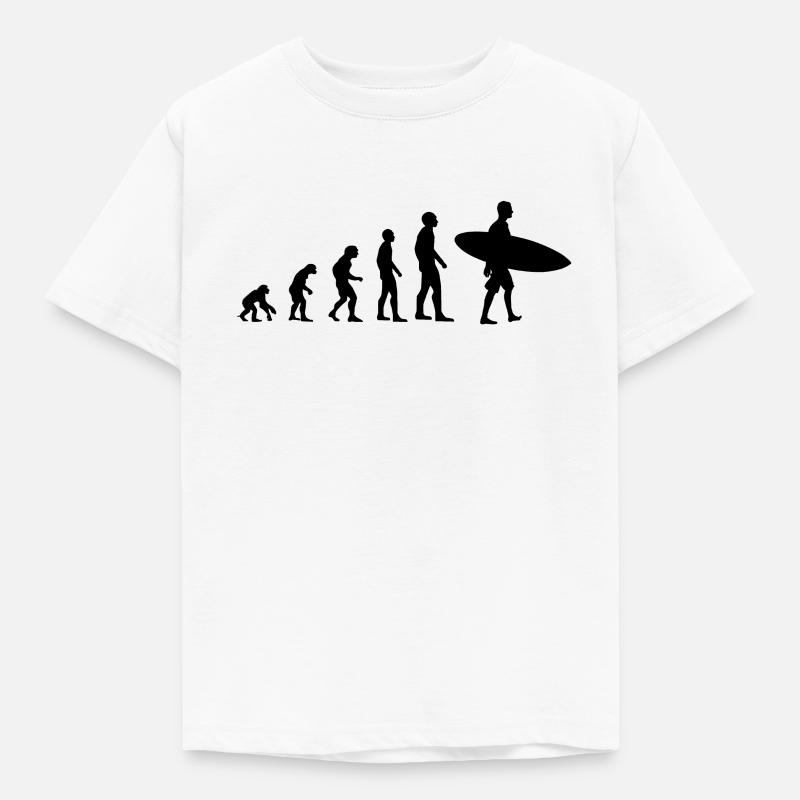 Surf évolution de l’homme Surf Planche de surf - T-shirt Enfant - blanc