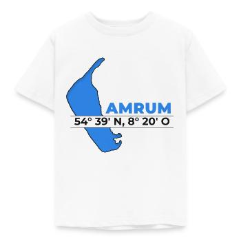Îles de la Frise orientale - coordonnées Amrum - T-shirt Enfant - blanc - Devant - AI Model Kid Male (0cm)