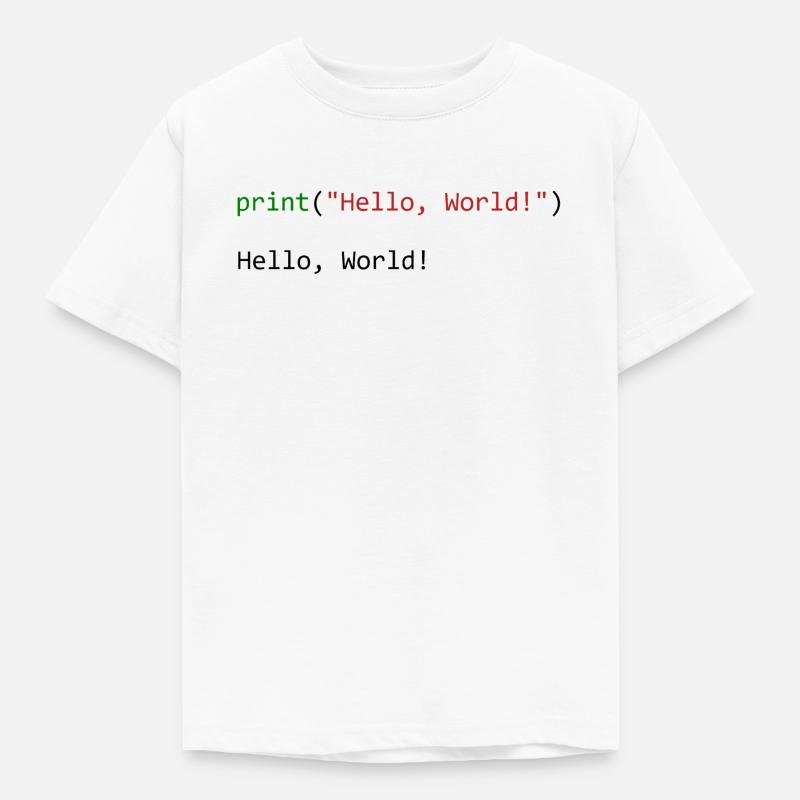 Hello World funny gift python programmer - Kids' T-Shirt - white
