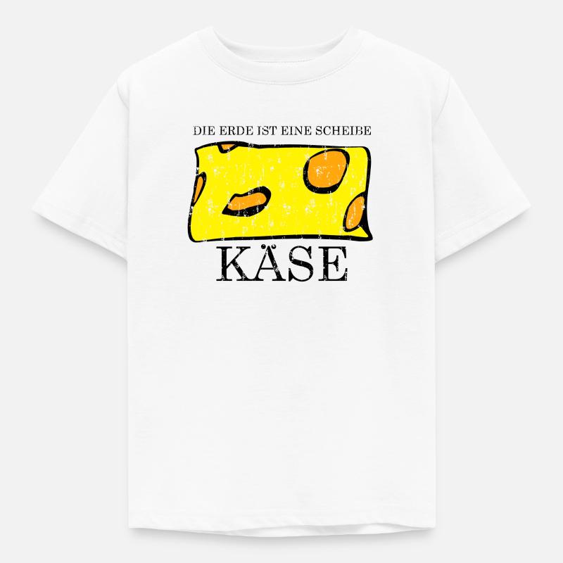 Die Erde ist eine Scheibe Käse - Kinder T-Shirt - Weiß