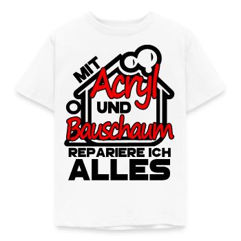 Handwerker Acryl Bauschaum Haus Renovieren Silikon - Kinder T-Shirt - Weiß - Vorne - AI Model Kid Male (0cm)