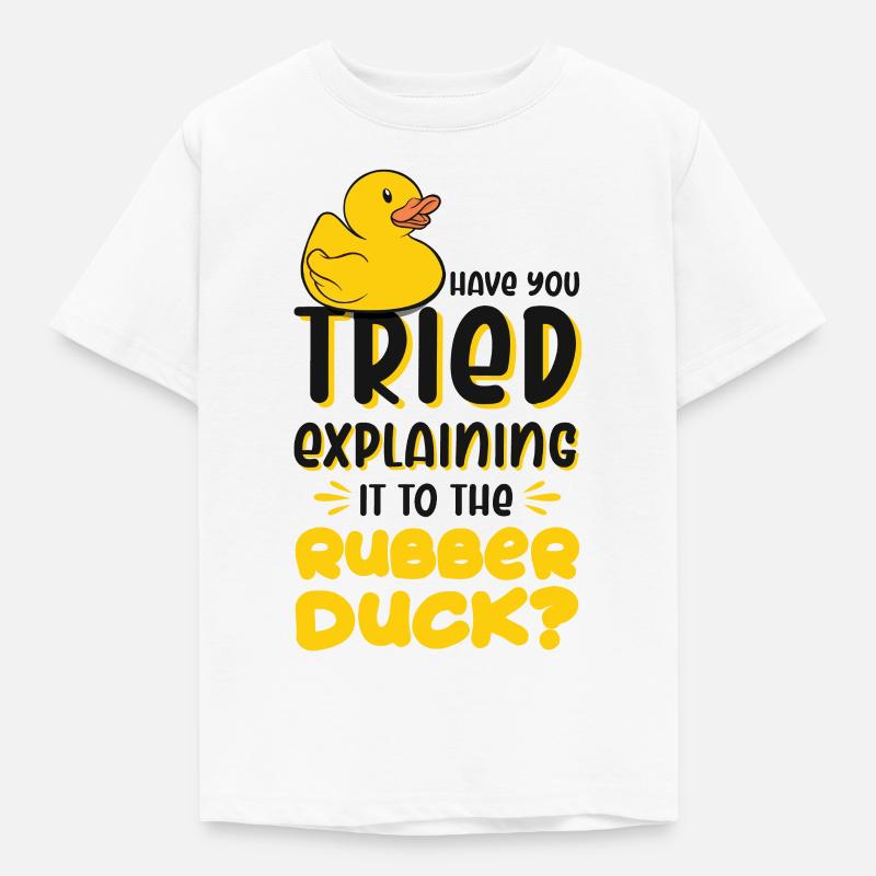 Programmer Programming Duck Rubber Duck - Kids' T-Shirt - white