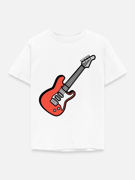 Gitarre Guitar - Kinder T-Shirt - Weiß