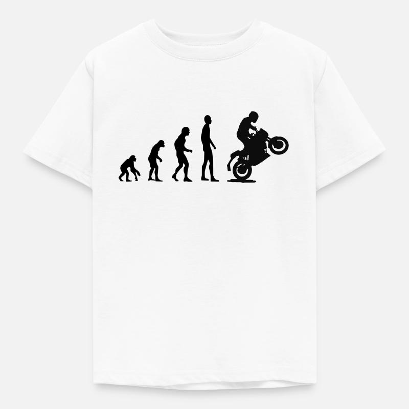 Evolution motorcycle - Kids' T-Shirt - white