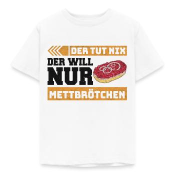 Mett Mettbrötchen Hackfleisch Hackepeter Brötchen - Kinder T-Shirt - Weiß - Vorne - AI Model Kid Male (0cm)