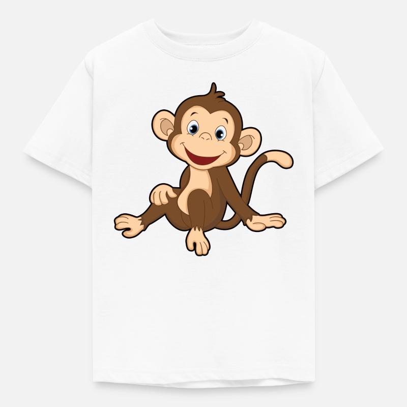 Äffchen Affe Geschenk - Kinder T-Shirt - Weiß
