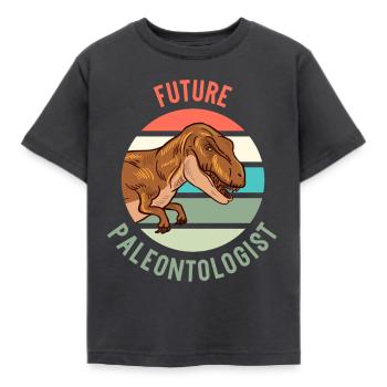 Zukünftiger Paläontologe - Kinder T-Shirt - Dunkelgrau - Vorne - AI Model Kid Female (0cm)