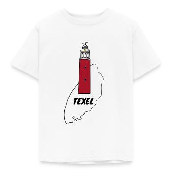 Leuchtturm Texel Insel Umriss - Kinder T-Shirt - Weiß - Vorne - AI Model Kid Male (0cm)