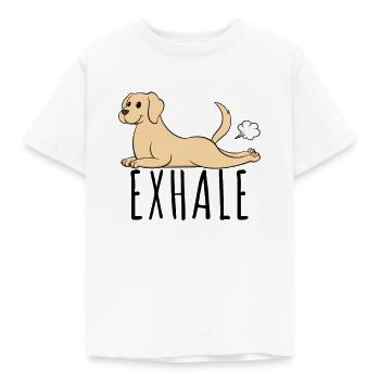 Labrador Yoga Übung - Kinder T-Shirt - Weiß - Vorne - AI Model Kid Male (0cm)