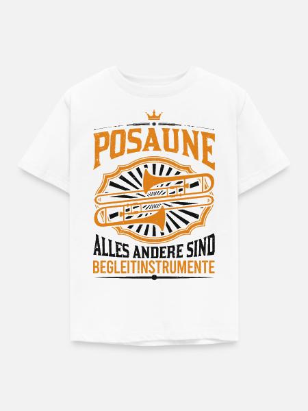 Posaune Begleitinstrument Posaunist Geschenk - Kinder T-Shirt - Weiß