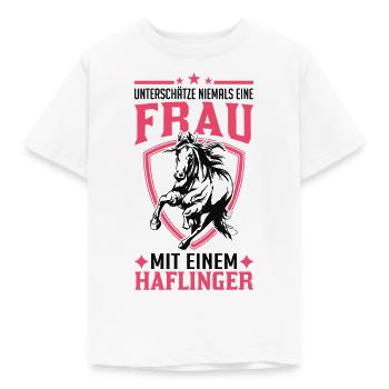 Haflinger Pferd Frau Reiterin Pferdemädchen - Kinder T-Shirt - Weiß - Vorne - AI Model Kid Male (0cm)
