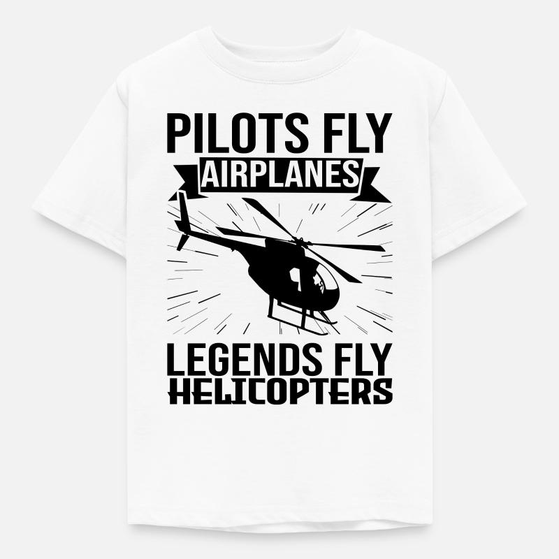 Helikopter Pilot Hubschrauber - Kinder T-Shirt - Weiß