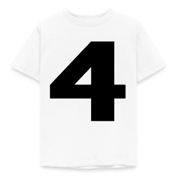 Zahl 4 in Schwarz - Kinder T-Shirt - Weiß - Vorne - AI Model Kid Male (0cm)