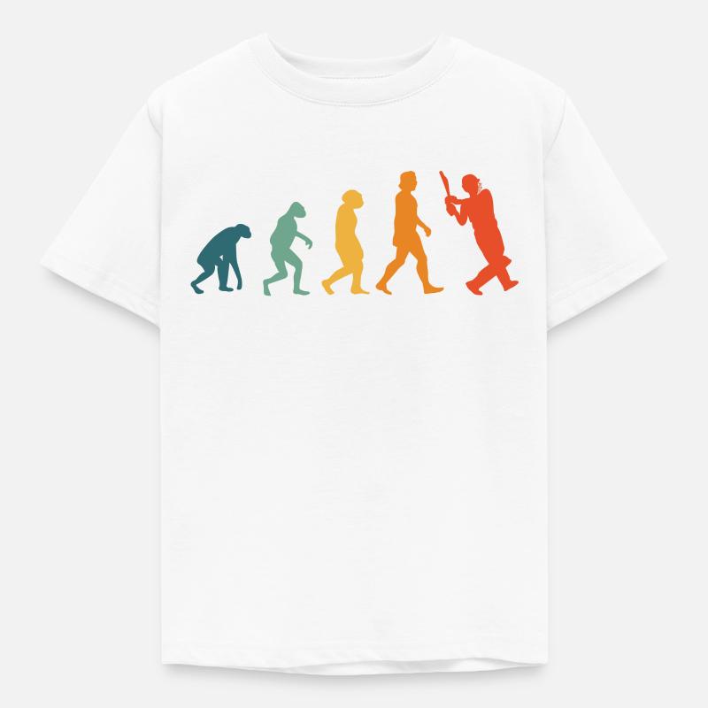 Cricket Evolution Retro Cricketer - Kids' T-Shirt - white