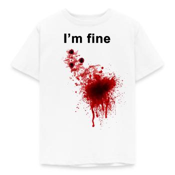I’m Fine Zombie Costume Drôle De Sang Blague Idée - T-shirt Enfant - blanc - Devant - AI Model Kid Male (0cm)