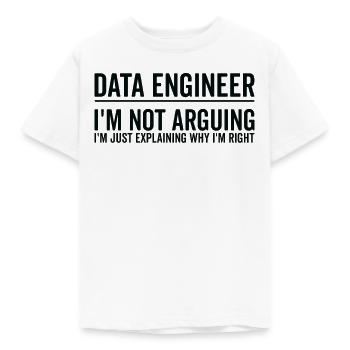 Just Explaining - Dateningenieur - Kinder T-Shirt - Weiß - Vorne - AI Model Kid Male (0cm)
