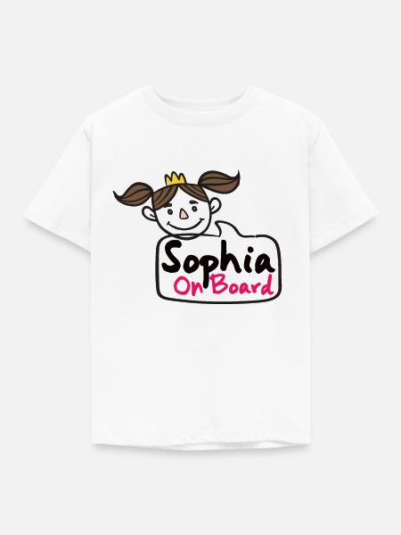 Sophia On Board - Kinder T-Shirt - Weiß