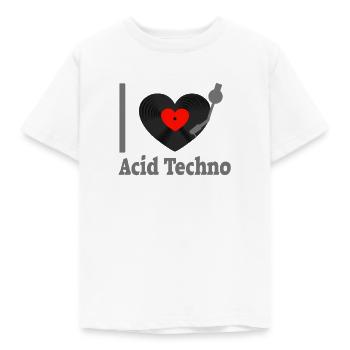 I love Acid Techno - Kinder T-Shirt - Weiß - Vorne - AI Model Kid Male (0cm)