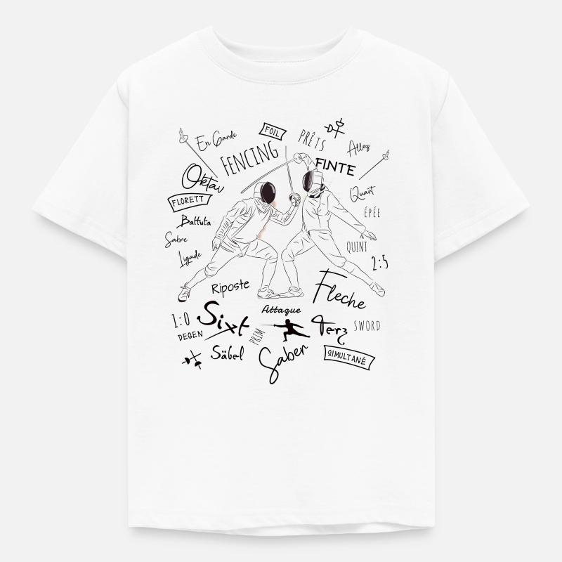 Fechten Begriffe Training Geschenk - Kinder T-Shirt - Weiß