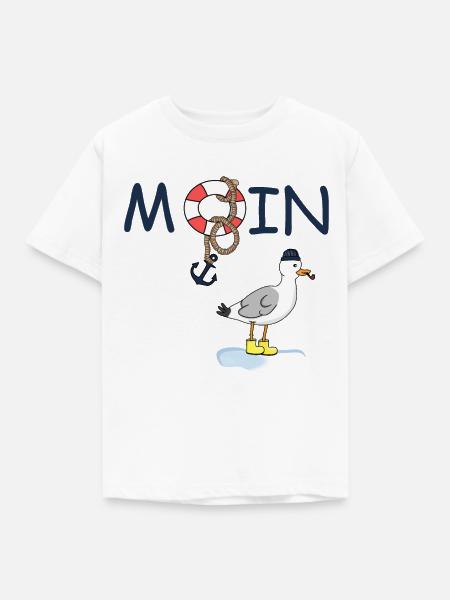 Möwe Moin Gummistiefel - Kinder T-Shirt - Weiß