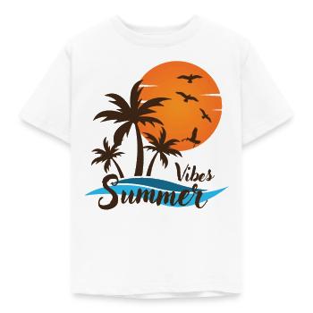 Sommer Entpsannen Sommerzeit Sonne Palmen - Kinder T-Shirt - Weiß - Vorne - AI Model Kid Male (0cm)