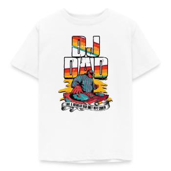 DJ Dad wie ein normaler Papa nur viel cooler - Musik - Kinder T-Shirt - Weiß - Vorne - AI Model Kid Male (0cm)