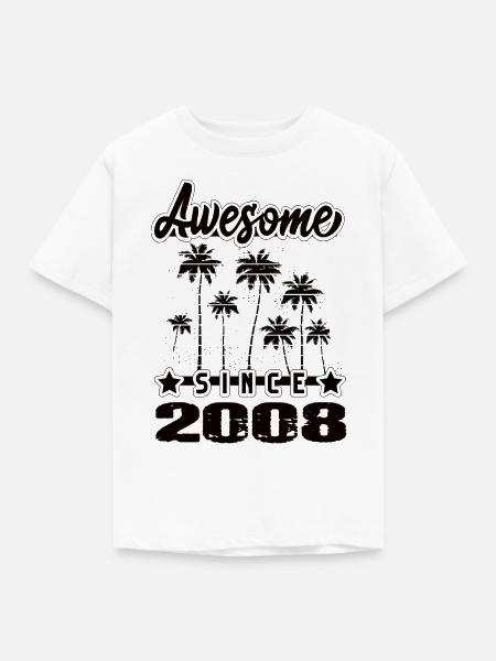 Awesome Since 2008 - Kinder T-Shirt - Weiß
