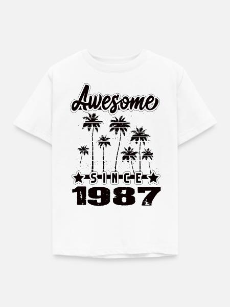 Awesome Since 1987 - Kinder T-Shirt - Weiß