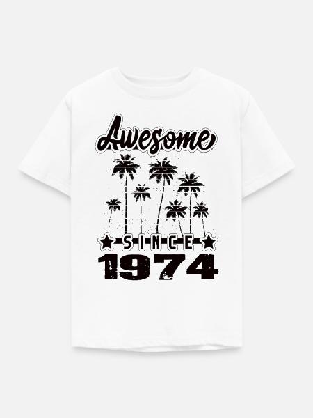 Awesome Since 1974 - Kinder T-Shirt - Weiß