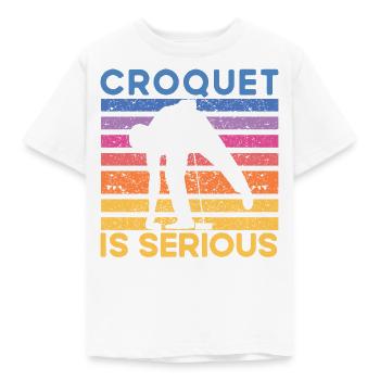 Croquet is serious - Kids' T-Shirt - white - Front - AI Model Kid Male (0cm)