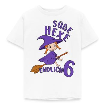 Süße Hexe Geburtstagsmotiv Ich Bin 6 Jahre Mädchen - Kinder T-Shirt - Weiß - Vorne - AI Model Kid Male (0cm)