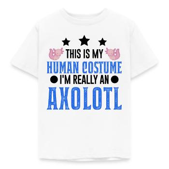 Axolotl Human Costume Halloween Axolotl - Kinder T-Shirt - Weiß - Vorne - AI Model Kid Male (0cm)