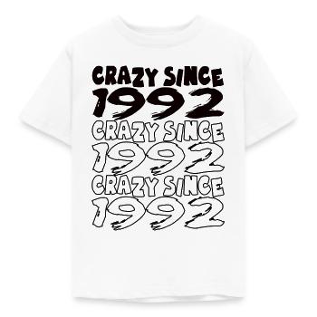 Crazy Since 1992 pour les hommes et les femmes anniversaire - T-shirt Enfant - blanc - Devant - AI Model Kid Male (0cm)