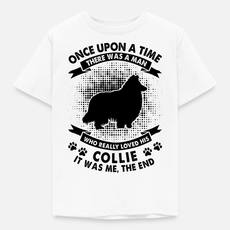 Einmal - Collie - Kinder T-Shirt - Weiß