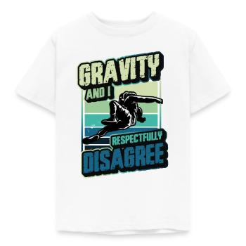 Gravity and I respectfully disagree - Kids' T-Shirt - white - Front - AI Model Kid Male (0cm)