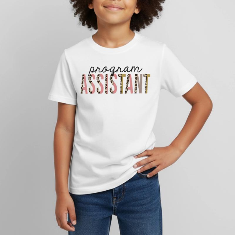 Program Assistant Leopard Print Funny Kids' T-Shirt