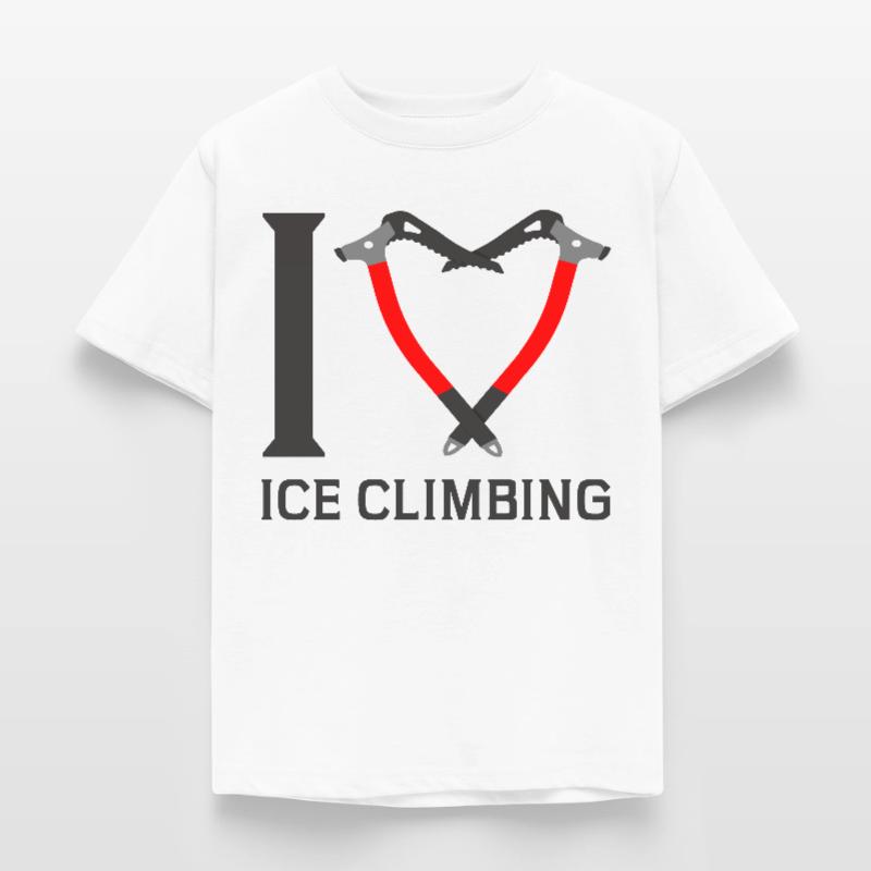 Ich Liebe Eisklettern Eiskletterer Eispickel Kinder T-Shirt