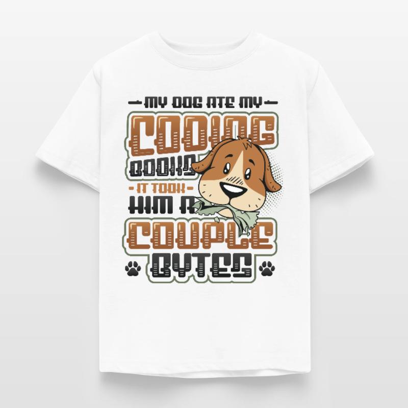 Dog Bytes Code Programmation de blagues informatiques T-shirt Enfant