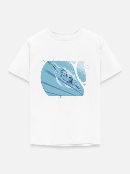 Schwimmen - Kinder T-Shirt - Weiß